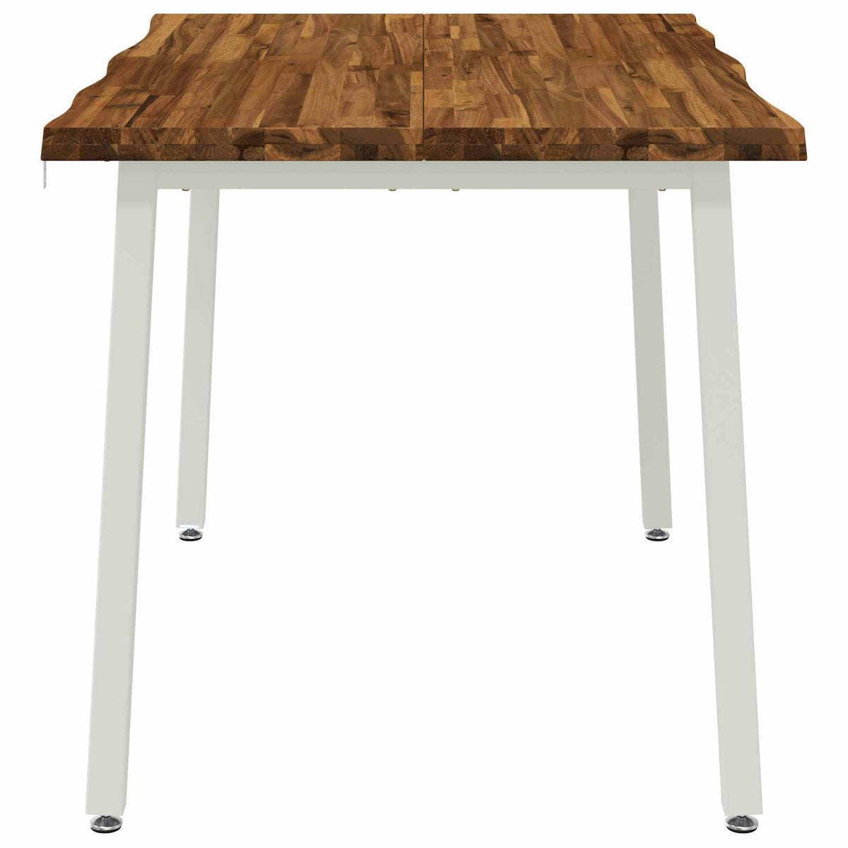 120 x 80 x 75 cm Legno di Acacia Massello Naturale e Bianco