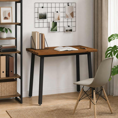 110 x 55 x 75 cm Legno di Acacia Massello Naturale e Nero