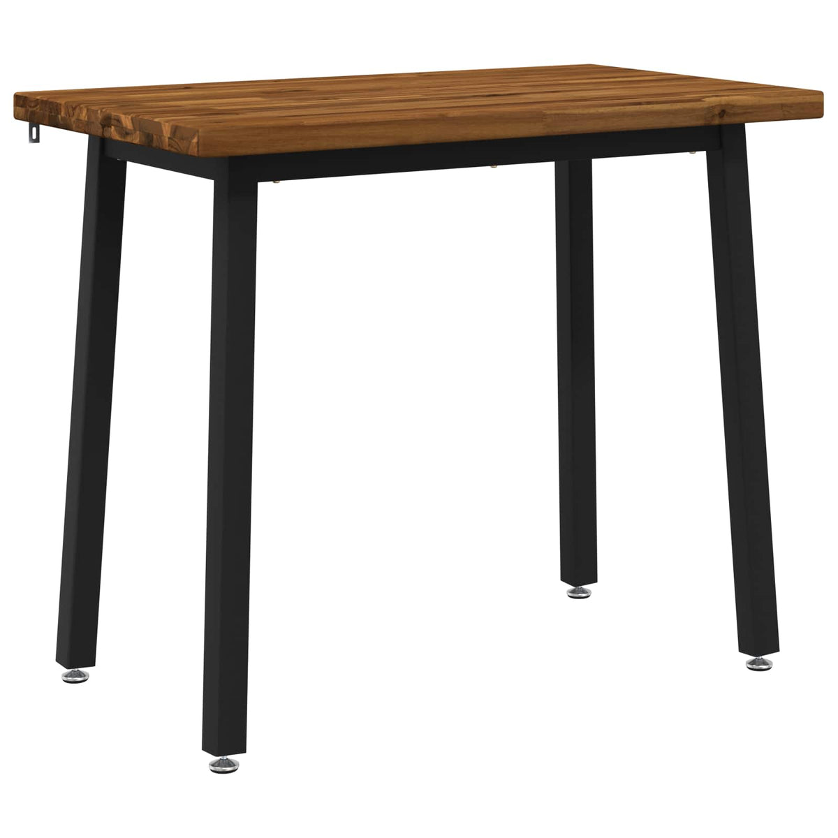 110 x 55 x 75 cm Legno di Acacia Massello Naturale e Nero