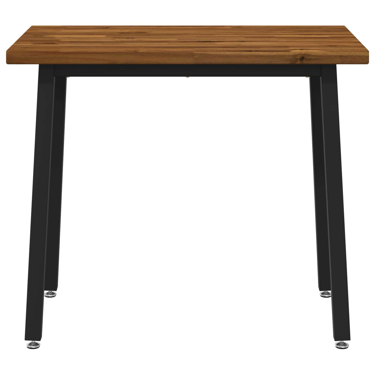 110 x 55 x 75 cm Legno di Acacia Massello Naturale e Nero