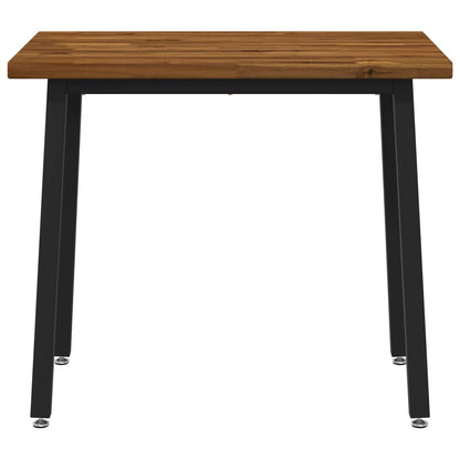 110 x 55 x 75 cm Legno di Acacia Massello Naturale e Nero