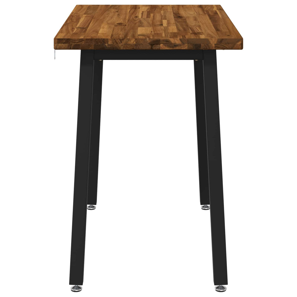110 x 55 x 75 cm Legno di Acacia Massello Naturale e Nero