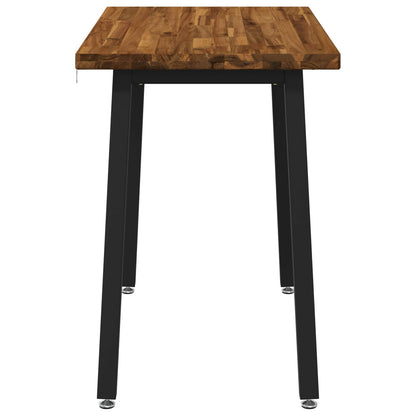 110 x 55 x 75 cm Legno di Acacia Massello Naturale e Nero