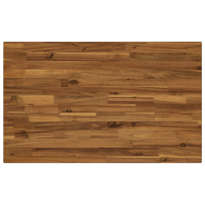 110 x 55 x 75 cm Legno di Acacia Massello Naturale e Nero
