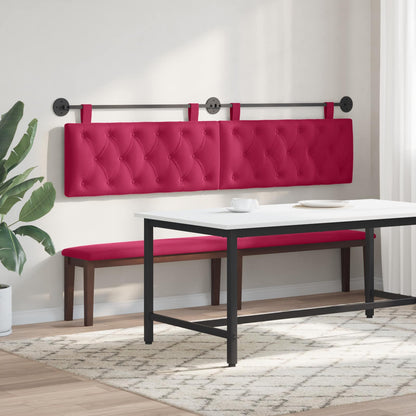Testiera sospesa Con luce LED Rosso Vino Velluto | homemem39