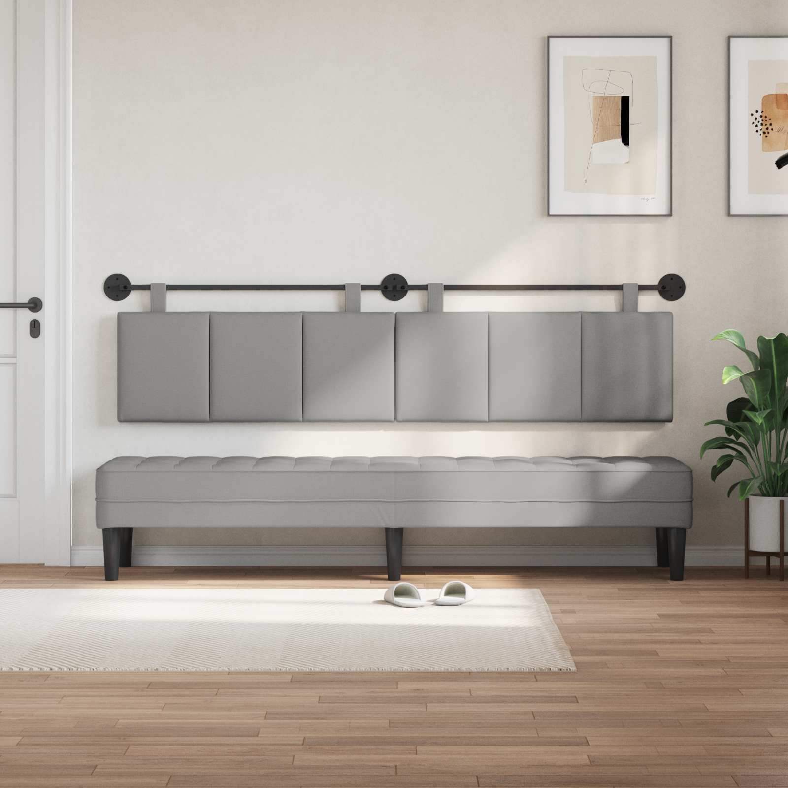 Testiera sospesa Grigio Nuvola Tessuto | homemem39