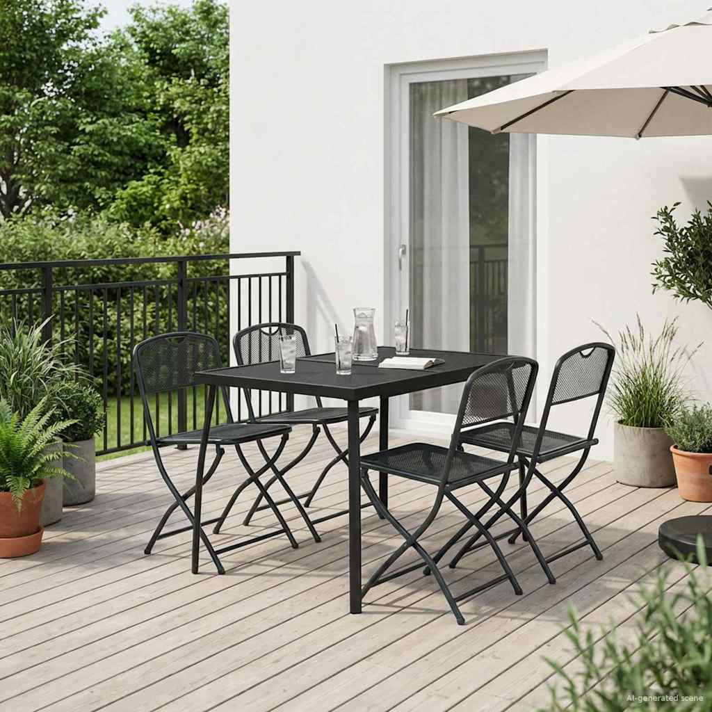 Set di Mobili da Esterno 5 pcs Antracite Ferro e Acciaio | homemem39