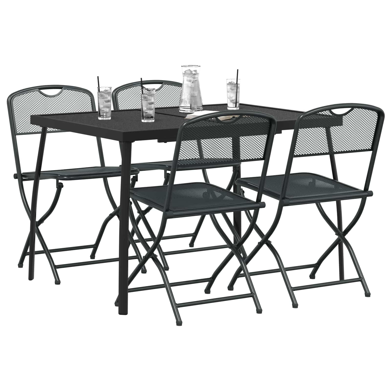 Set di Mobili da Esterno 5 pcs Antracite Ferro e Acciaio | homemem39