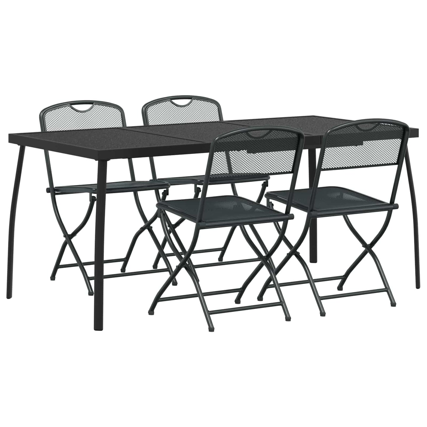 Set di Mobili da Esterno 5 pcs Antracite Ferro e Acciaio | homemem39