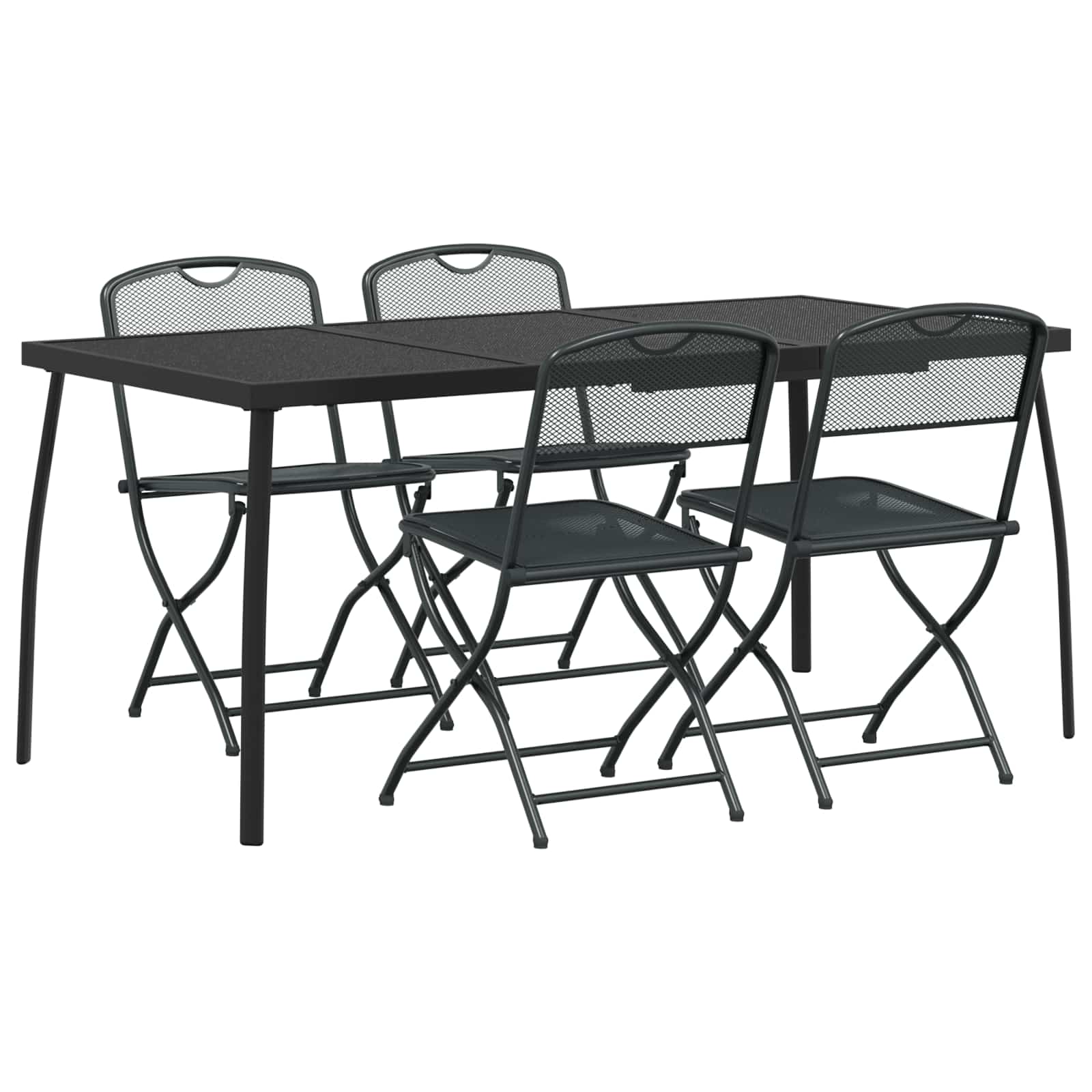 Set di Mobili da Esterno 5 pcs Antracite Ferro e Acciaio | homemem39