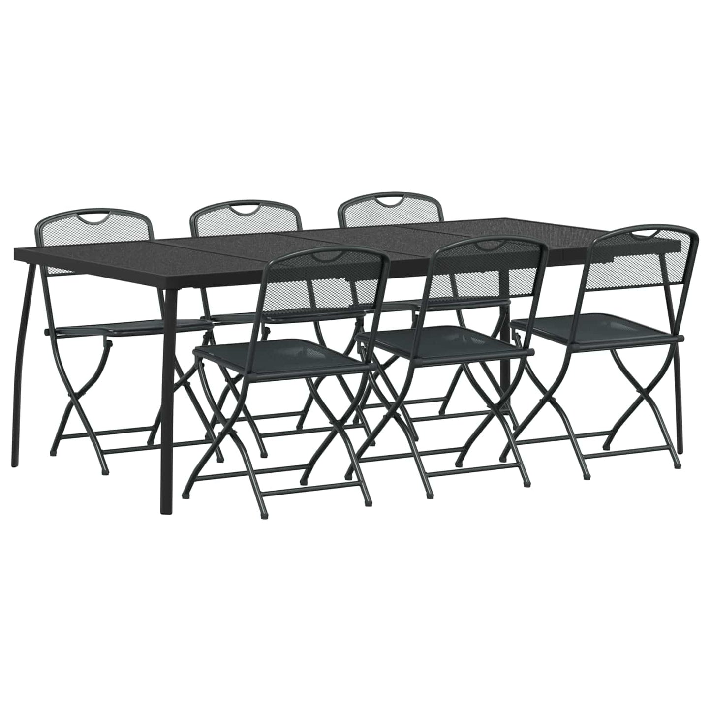Set di Mobili da Esterno 7 pcs Antracite Ferro e Acciaio | homemem39