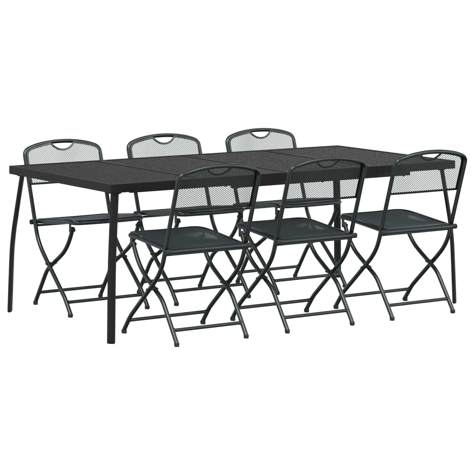 Set di Mobili da Esterno 7 pcs Antracite Ferro e Acciaio | homemem39