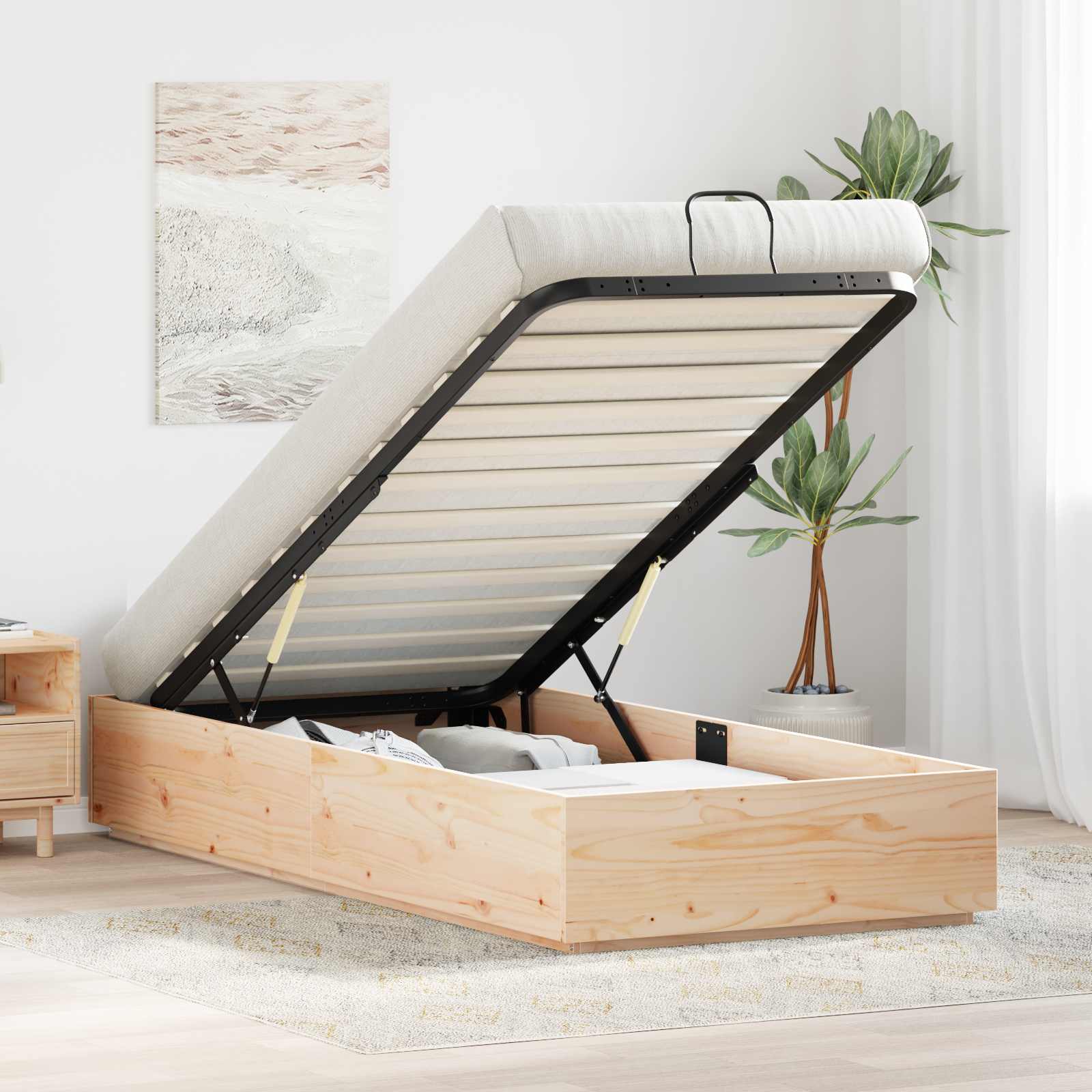 Letto ottomano Naturale 75 x 190 cm Legno di pino massiccio | homemem39