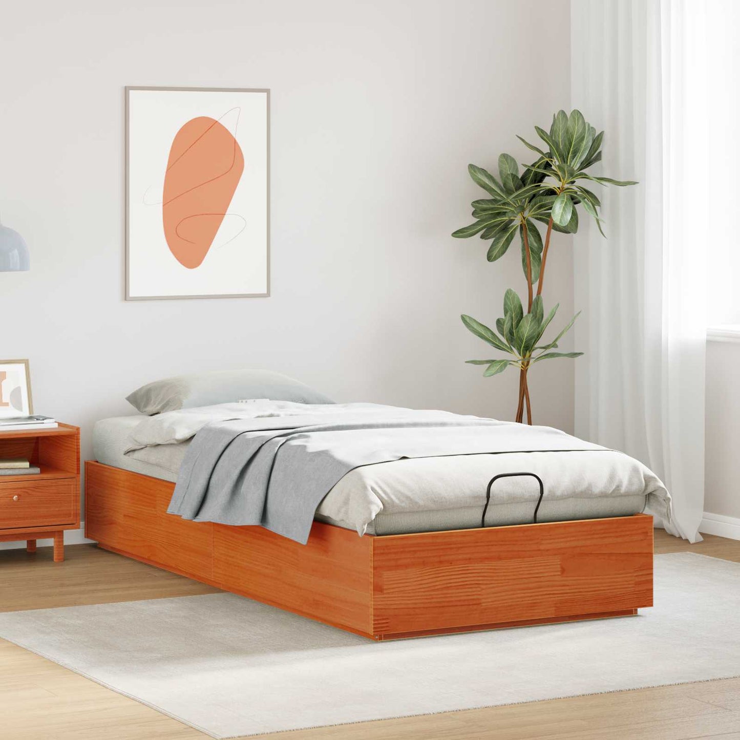 Letto ottomano Marrone Cera 75 x 190 cm Legno di pino massiccio | homemem39