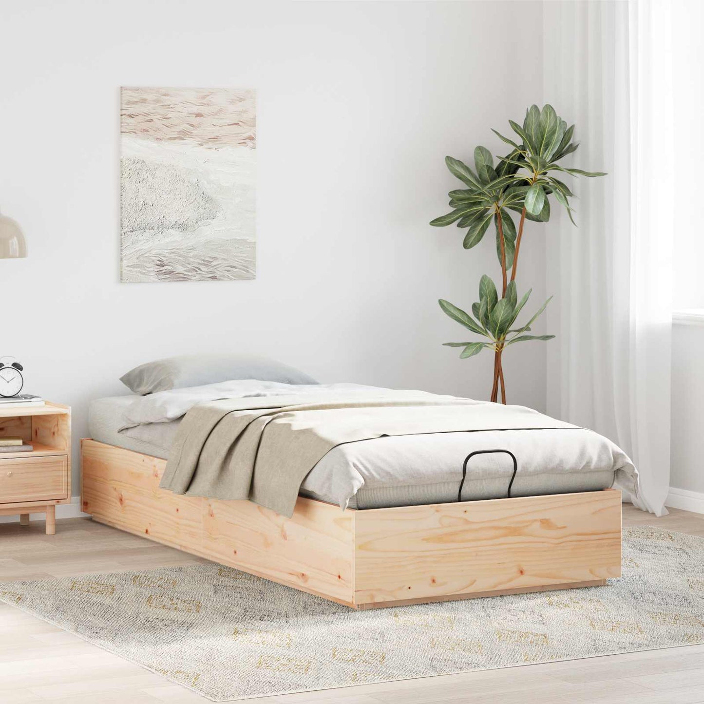 Letto ottomano Naturale 90 x 190 cm Legno di pino massiccio | homemem39