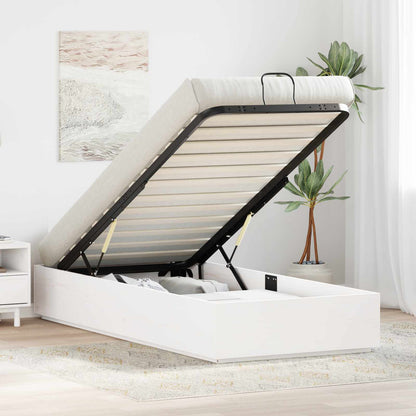 Letto ottomano Bianco 90 x 190 cm Legno di pino massiccio | homemem39