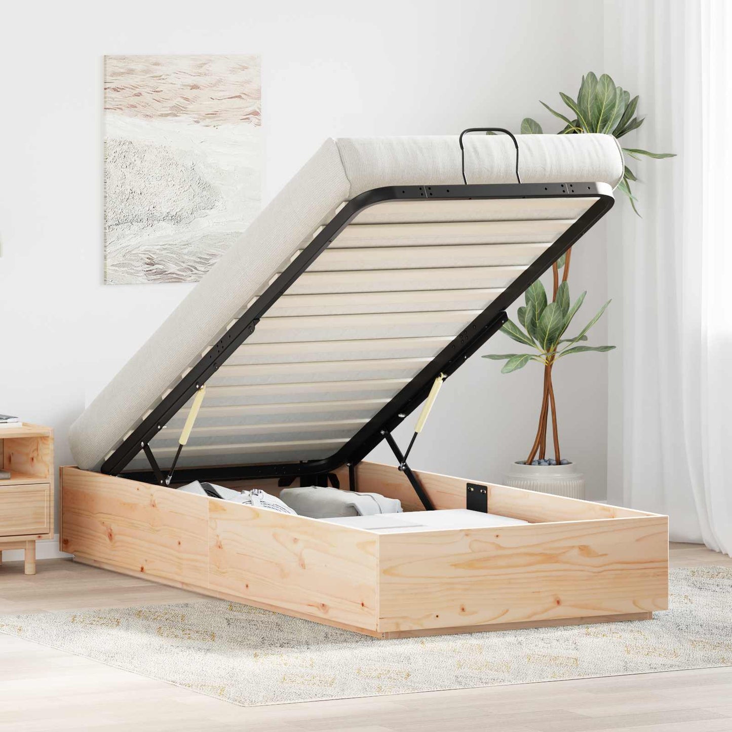 Letto ottomano Naturale 90 x 200 cm Legno di pino massiccio | homemem39