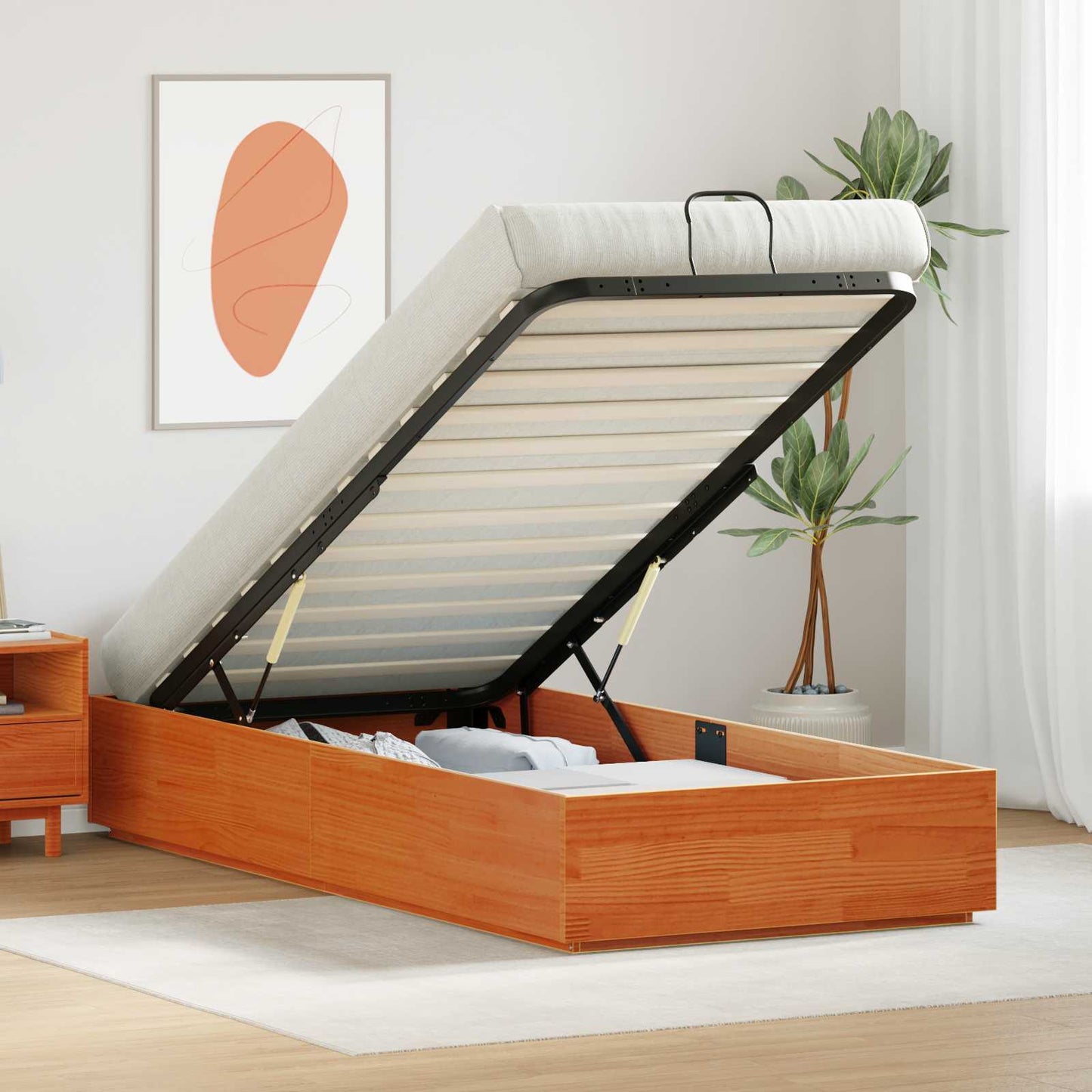 Letto ottomano Marrone Cera 100 x 200 cm | homemem39