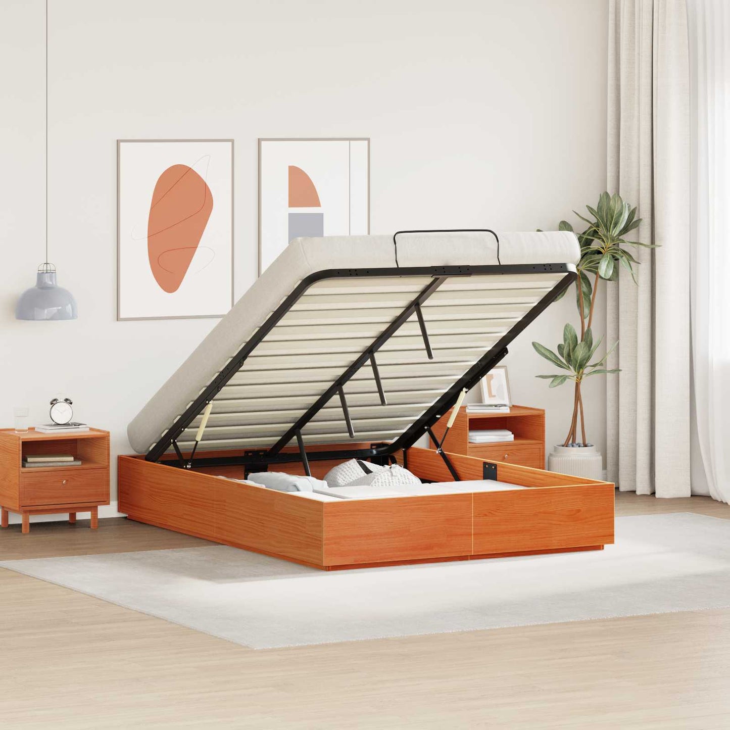 Letto ottomano Marrone Cera 120 x 190 cm | homemem39