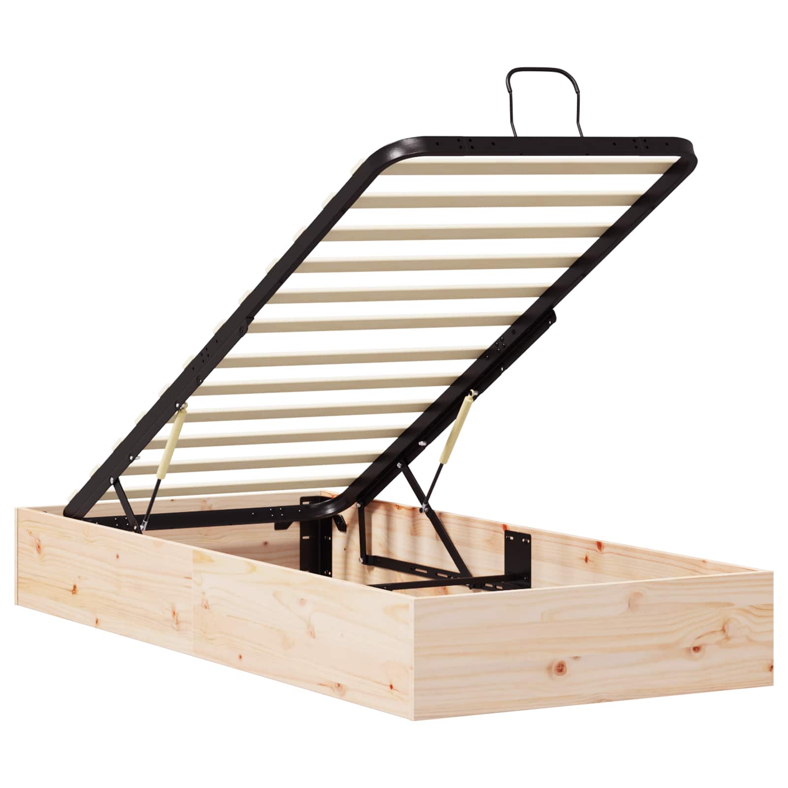 Telaio del Letto Ottomano con Ripostiglio Naturale 90 x 190 cm | homemem39