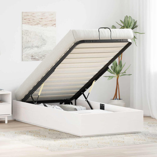 Telaio del Letto Ottomano con Ripostiglio Bianco 80 x 200 cm | homemem39