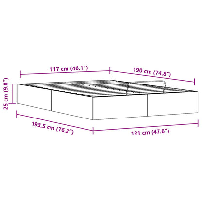 Telaio del Letto Ottomano con Ripostiglio Naturale 120 x 190 cm | homemem39