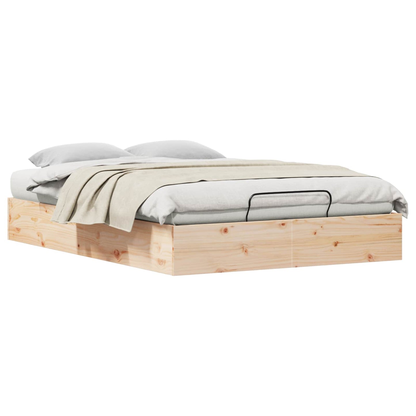 Telaio del Letto Ottomano con Ripostiglio Naturale 135 x 190 cm | homemem39