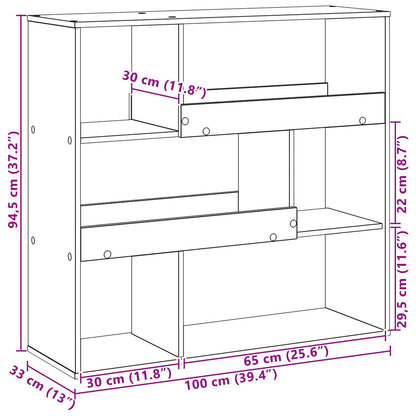 Scaffale per Libri Rovere Nero 100 x 33 x 94,5 cm | homemem39