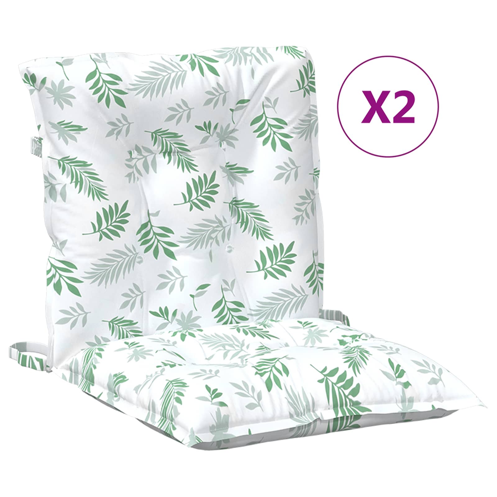 Cuscino da Esterno 2 pcs Motivo a foglie fini 100 x 50 x 7 cm | homemem39