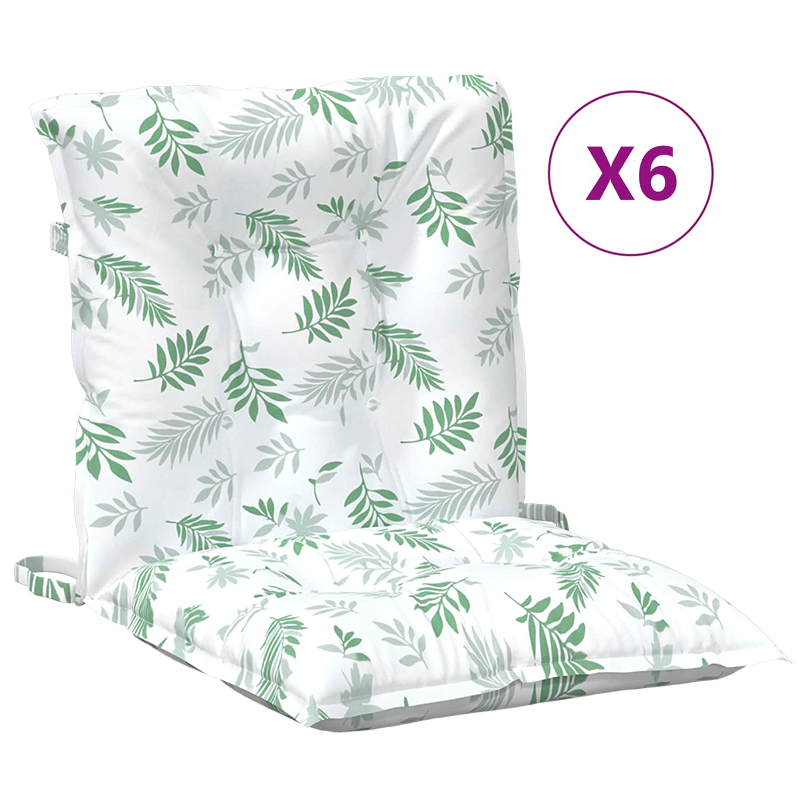 Cuscino da Esterno 6 pcs Bianco 100 x 50 x 7 cm Tessuto | homemem39
