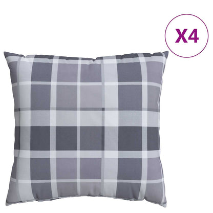 Cuscino da Esterno 4 pcs Grigio a quadri 40 x 40 cm Tessuto | homemem39
