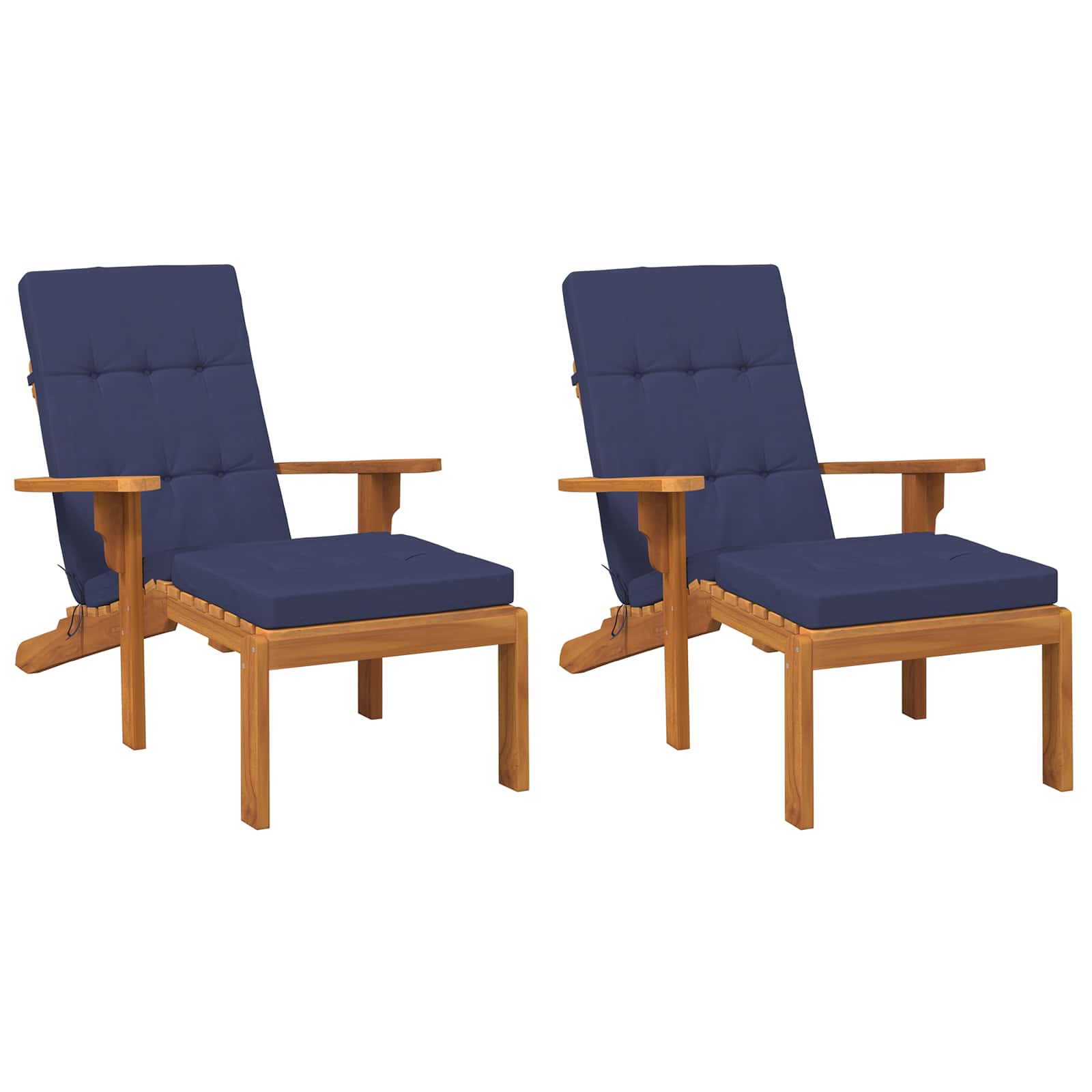 Cuscino da Esterno 2 pcs Blu navy 180 x 55 x 7 cm Tessuto | homemem39
