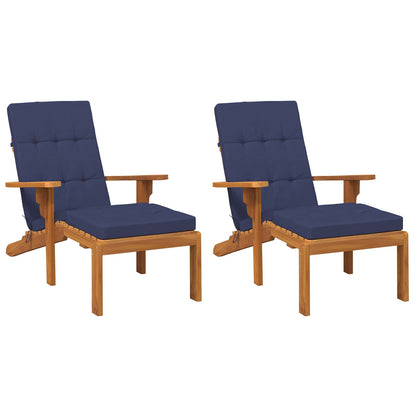 Cuscino da Esterno 2 pcs Blu navy 180 x 55 x 7 cm Tessuto
