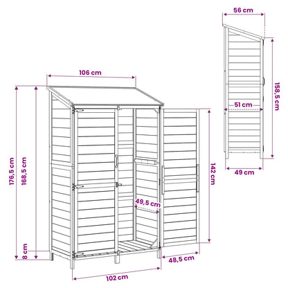 Capanno da Giardino con tetto Naturale 106,5 x 56 x 176 cm | homemem39