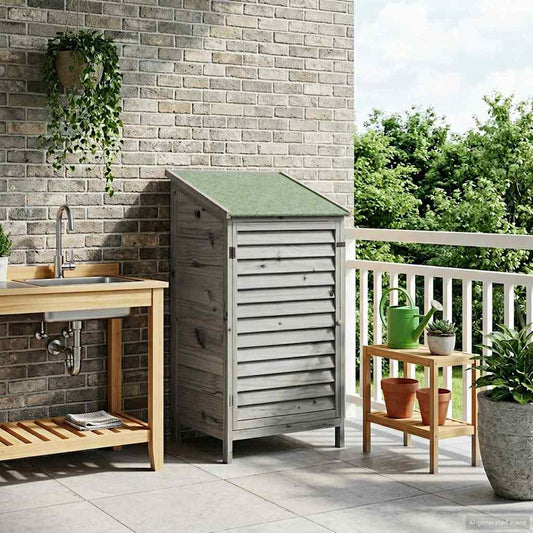 Capanno da Giardino con tetto Grigio 59 x 56 x 113,5 cm | homemem39
