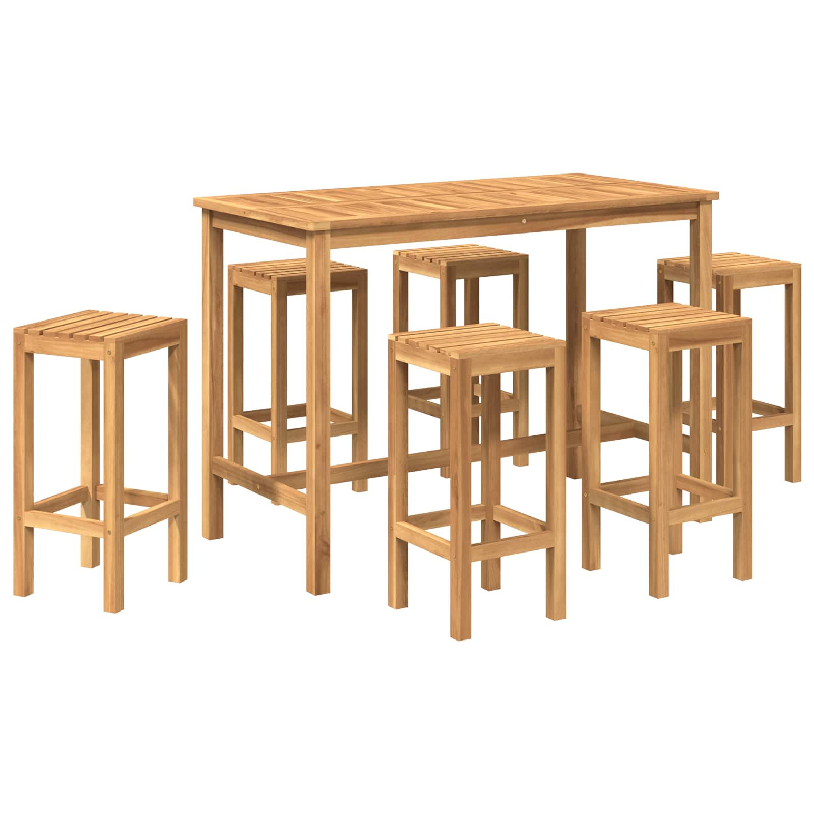Set Bar da Esterno 7 pcs Naturale Legno di teak solido | homemem39