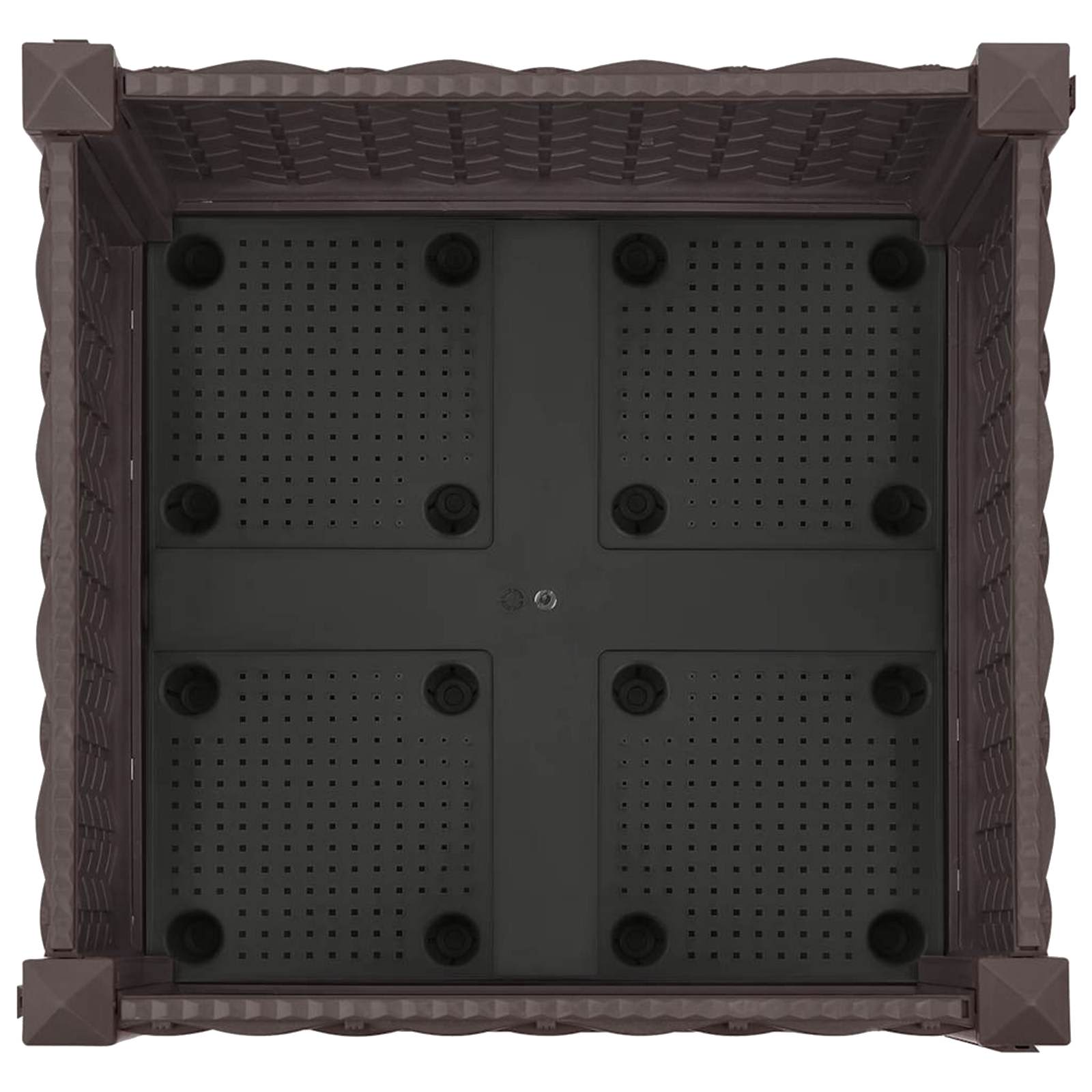 Vaso da Giardino con Ruote Marrone 40 x 40 x 29 cm PP | homemem39