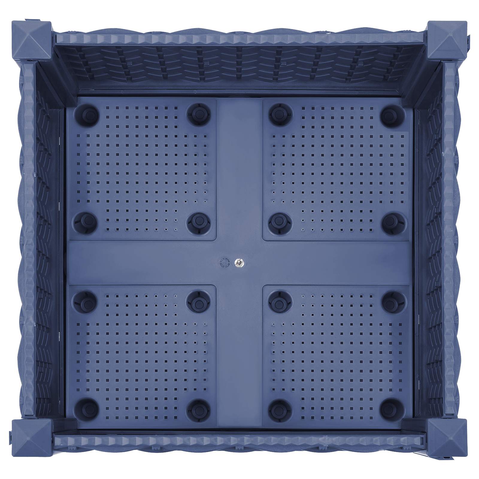 Vaso da Giardino con Ruote Blu Grigio 40 x 40 x 33 cm PP | homemem39