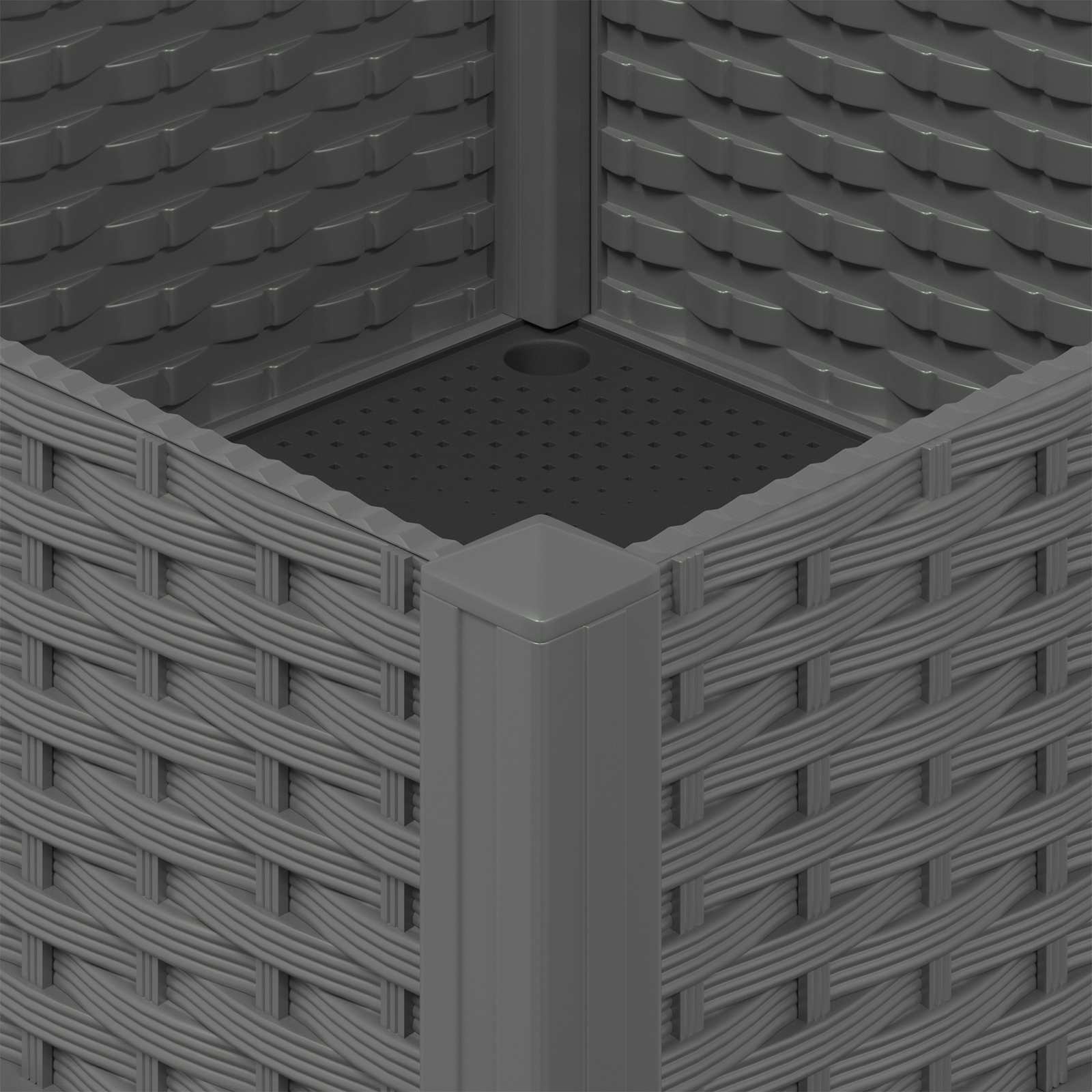 Vaso da Giardino con Ruote Grigio Chiaro 40 x 40 x 33 cm PP | homemem39