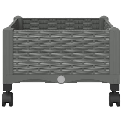 Vaso da Giardino con Ruote Grigio Chiaro 40 x 40 x 33 cm PP | homemem39
