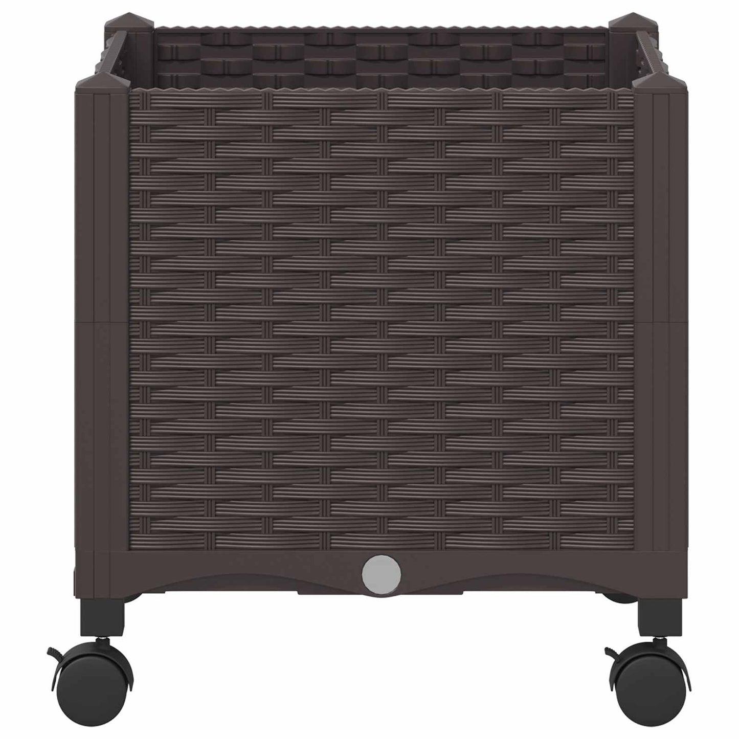 Vaso da Giardino con Ruote Marrone 40 x 40 x 44 cm PP | homemem39