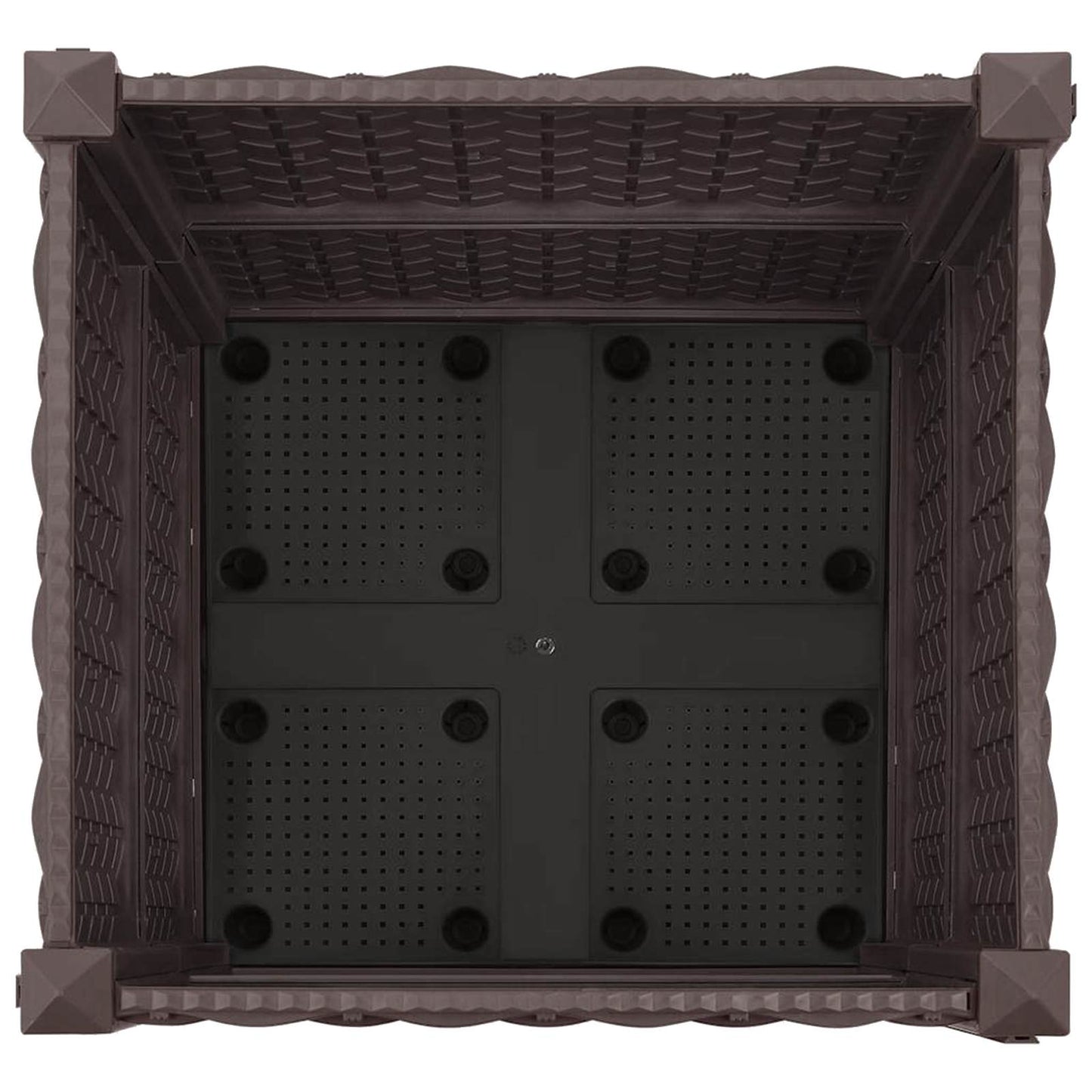 Vaso da Giardino con Ruote Marrone 40 x 40 x 44 cm PP | homemem39