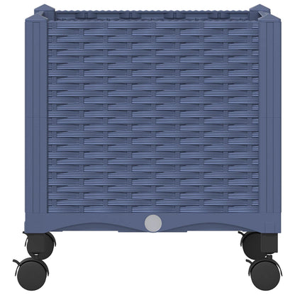 Vaso da Giardino con Ruote Blu Grigio 40 x 40 x 48 cm PP | homemem39