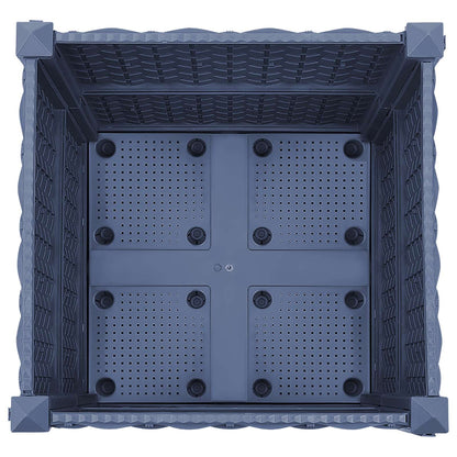 Vaso da Giardino con Ruote Blu Grigio 40 x 40 x 48 cm PP | homemem39