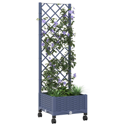 Vaso da giardino con grigliato e ruote Blu Grigio PP | homemem39