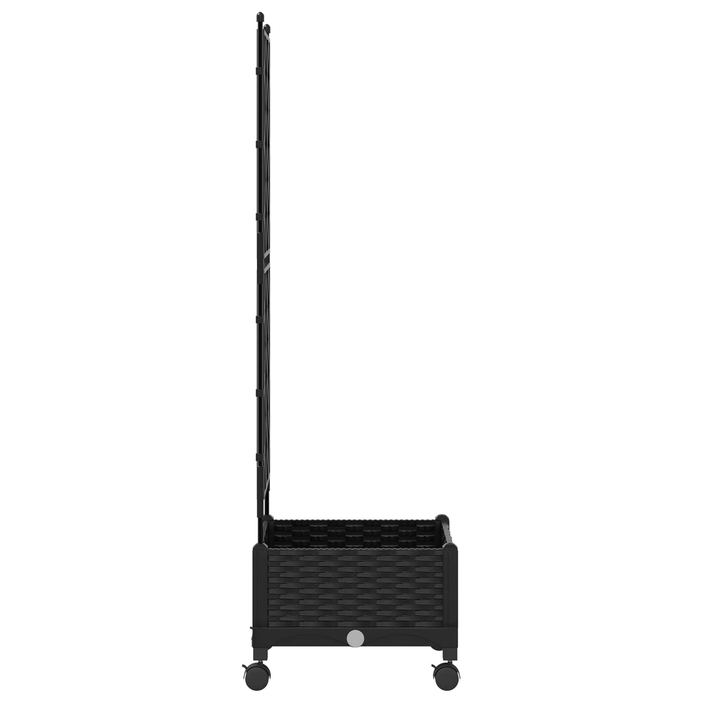 Vaso da giardino con grigliato e ruote Nero 40 x 40 x 131,5 cm | homemem39