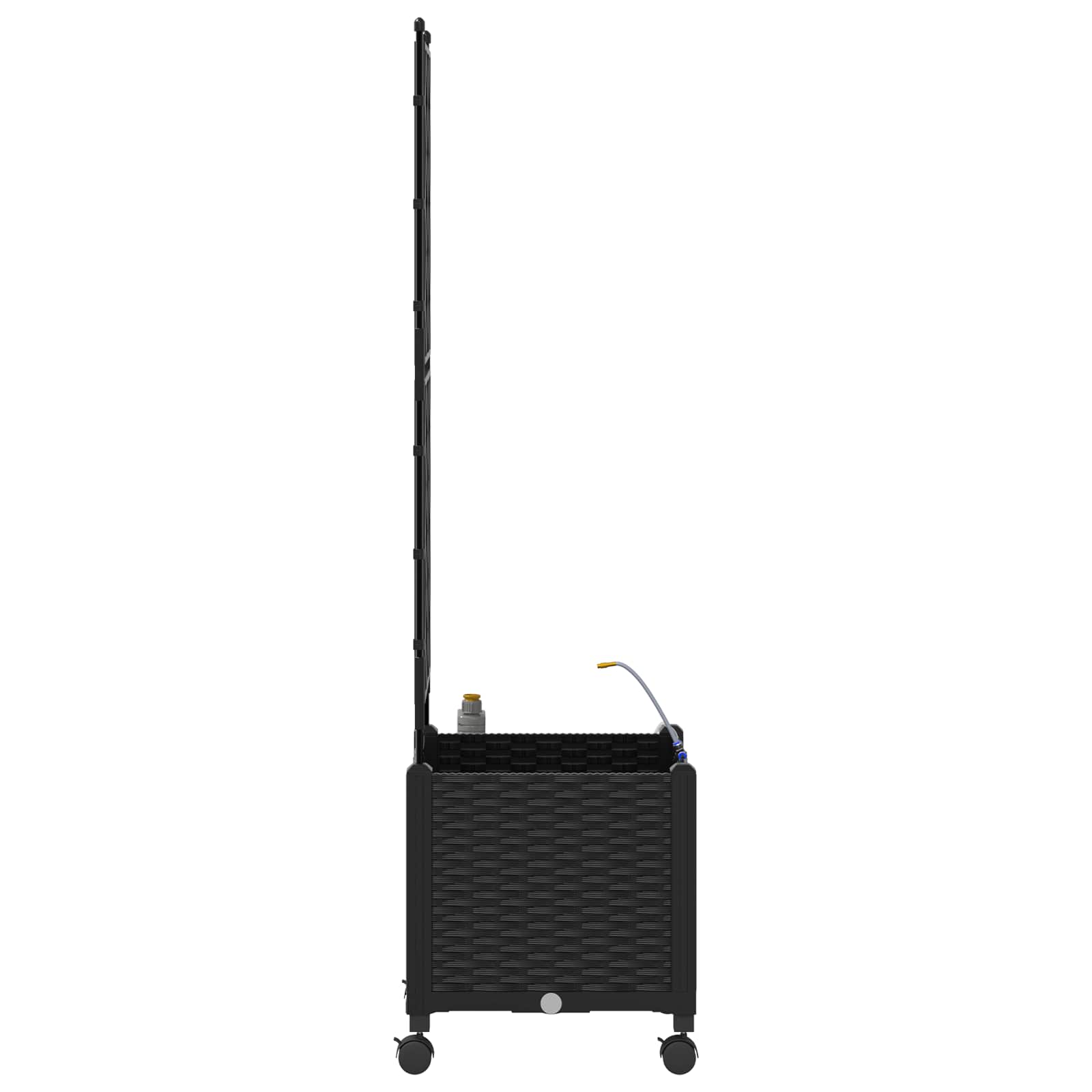 Vaso da Giardino con Irrigazione e Ruote Nero 40 x 40 x 148 cm | homemem39