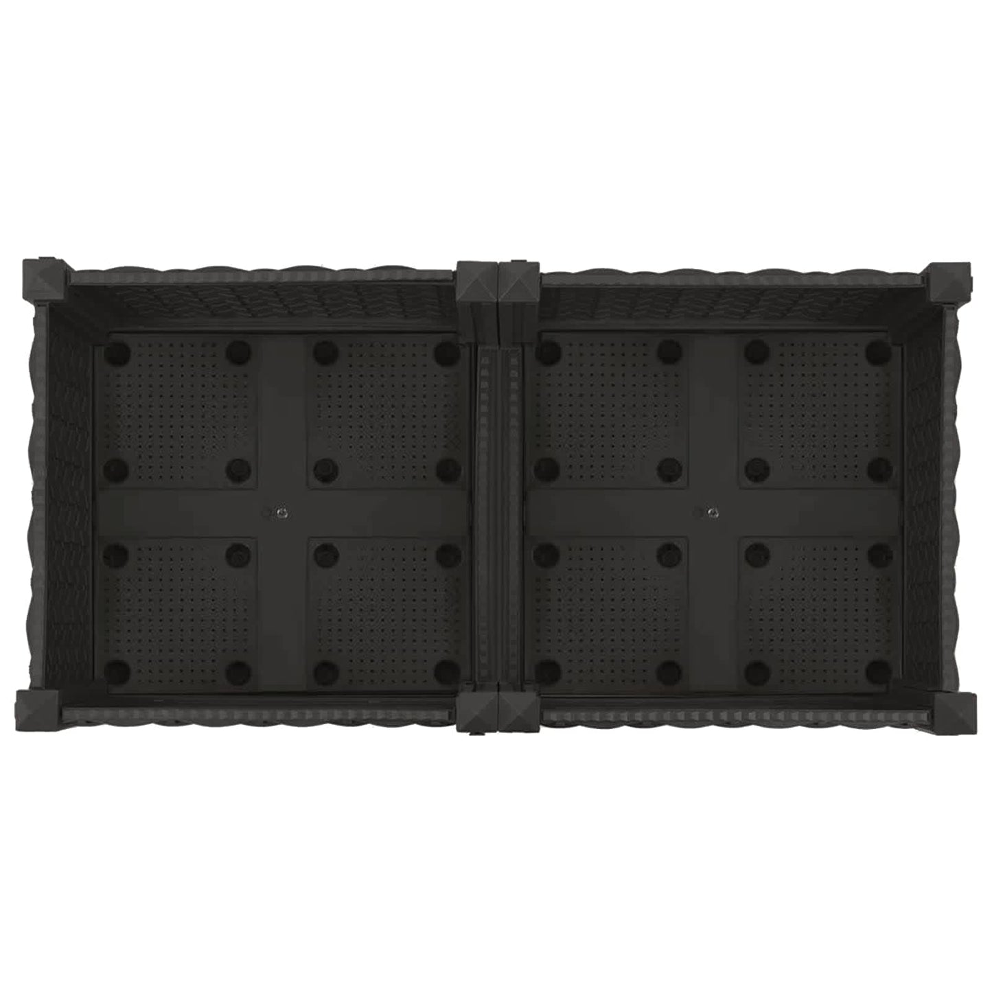 Vaso da Giardino con Ruote Nero 80 x 40 x 29 cm PP | homemem39