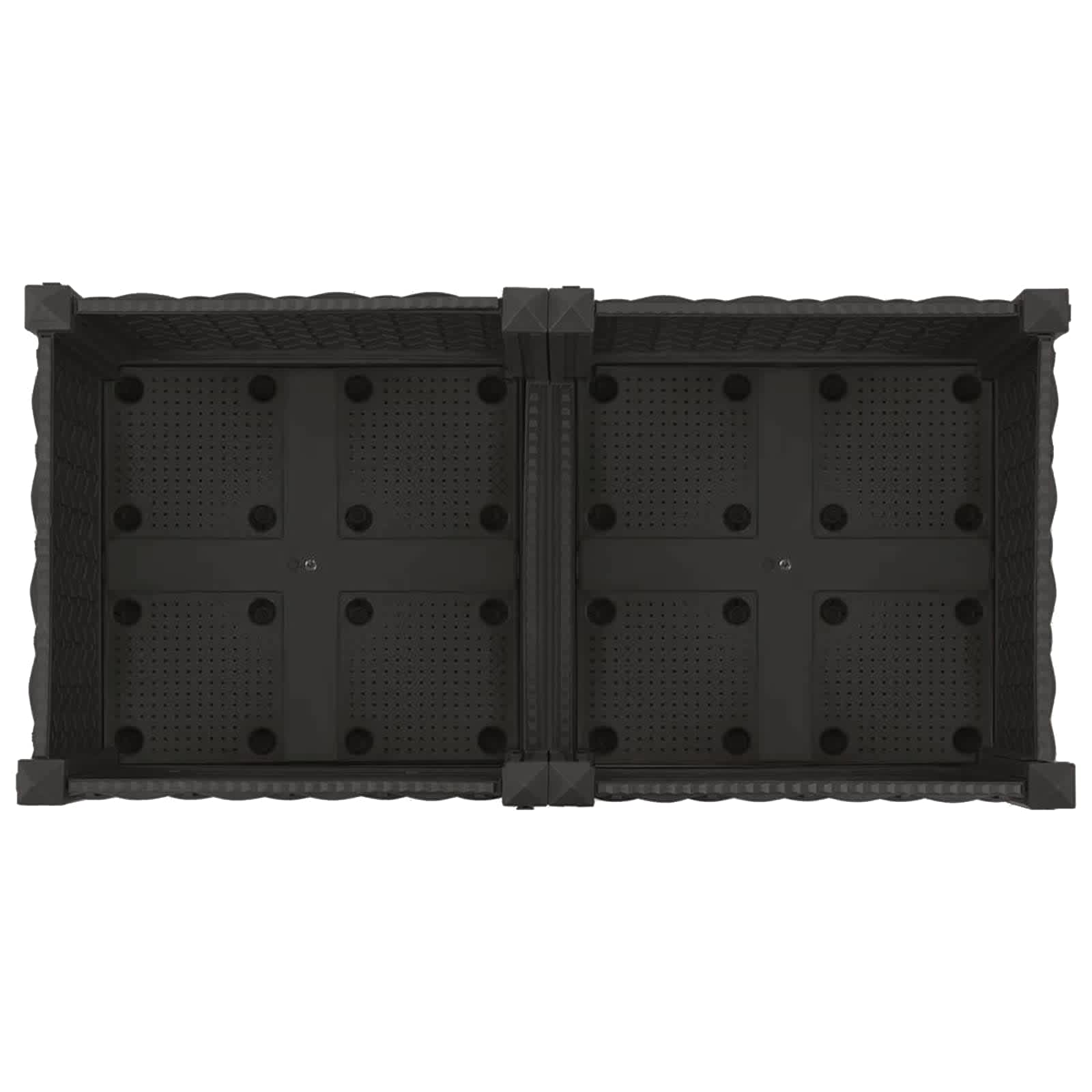 Vaso da Giardino con Ruote Nero 80 x 40 x 29 cm PP | homemem39