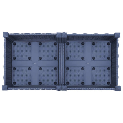 Vaso da Giardino con Ruote Blu Grigio 80 x 40 x 33 cm PP | homemem39